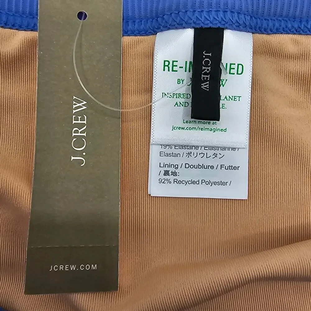 J. Crew Woman size XXL Ribbed Trim Hipster Full Coverage Bikini Bottoms Blue NEW